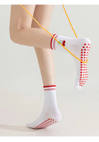 Cute Cherry Non-Slip Yoga & Pilates Socks – Silicone Grip, Breathable Women's Fitness Socks